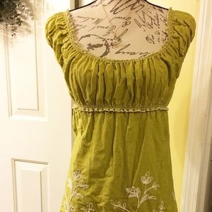 Beautiful Apple green embroidered dress size Small